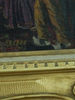 Tableau ancien danse musique bal Auvergne cabrette accordéon village R. Besse - Miniature 9