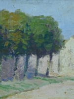 Beau petit tableau impressionniste paysage chemin arboré XIXe - Miniature 4