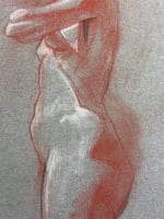 Dessin Jean Terles étude nue jeune femme debout pensive pastel 1930 - Miniature 3
