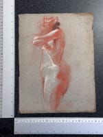 Dessin Jean Terles étude nue jeune femme debout pensive pastel 1930 - Miniature 5