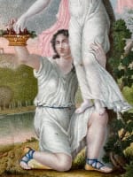 Beau tableau ancien néo classique couple antique portrait allégorie abondance 18 - Miniature 4