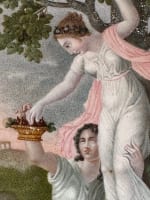 Beau tableau ancien néo classique couple antique portrait allégorie abondance 18 - Miniature 8