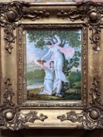 Beau tableau ancien néo classique couple antique portrait allégorie abondance 18 - Miniature 14