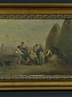 Beau tableau ancien campagne Normandie repas travaux des champs meules Saurfelt - Miniature 3