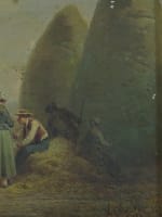 Beau tableau ancien campagne Normandie repas travaux des champs meules Saurfelt - Miniature 8