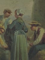 Beau tableau ancien campagne Normandie repas travaux des champs meules Saurfelt - Miniature 10