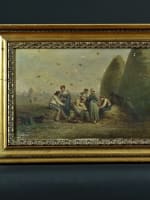 Beau tableau ancien campagne Normandie repas travaux des champs meules Saurfelt - Miniature 12