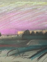 Dessin Jean Terles vue de l'institut Paris Seine paysage pastel 1930 - Miniature 1