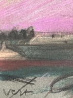 Dessin Jean Terles vue de l'institut Paris Seine paysage pastel 1930 - Miniature 3
