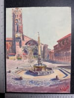 Toulouse place Saint-Étienne fontaine ancienne aquarelle signée G. Geraud - Miniature 8