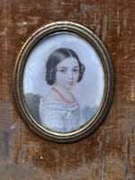 Ancienne miniature portrait petite fille comtesse de Chevilly Château J.J Nimmo - Miniature 4