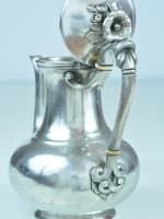 Ancienne cafetière Art Nouveau signée Christofle métal argenté 1900 - Miniature 4