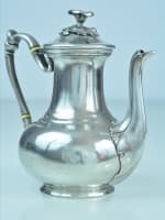 Ancienne cafetière Art Nouveau signée Christofle métal argenté 1900 - Miniature 7