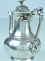 Ancienne cafetière Art Nouveau signée Christofle métal argenté 1900 - Miniature 9