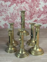 Ancien bougeoir à système XIXe en bronze, lot de six lampe éclairage lumière - Miniature 1