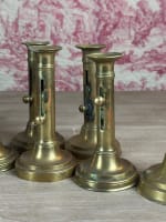 Ancien bougeoir à système XIXe en bronze, lot de six lampe éclairage lumière - Miniature 3