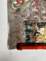 Ancienne lithographie Aizpiri bouquet coquelicot nature morte jardinière oiseau - Miniature 3