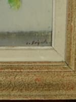 Beau tableau ancien nature morte bouquet fleur Louise Segala French still life - Miniature 4