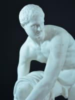 Ancien statue sculpture antique portrait Hermes nu sandale Cincinnatus XIXe - Miniature 1