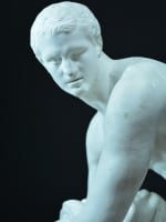 Ancien statue sculpture antique portrait Hermes nu sandale Cincinnatus XIXe - Miniature 7