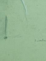 Ancien tableau portrait jeune femme nue de dos Paris Jean Terles Art Déco 1930 - Miniature 6