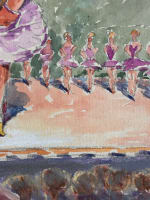 Ancienne aquarelle portrait de jeune femme danseuse classique à l'Opéra 1920 - Miniature 3