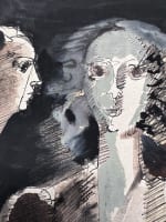 Beau dessin moderne Jean-Claude Bedard Pau portrait trois femmes 1957 - Miniature 3