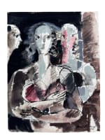 Beau dessin moderne Jean-Claude Bedard Pau portrait trois femmes 1957 - Miniature 7