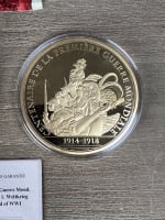 Lot 2 médailles 7 cm – Centenaire 14-18 Marianne République bronze certificat - Miniature 2