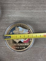 Lot 2 médailles 7 cm – Centenaire 14-18 Marianne République bronze certificat - Miniature 6