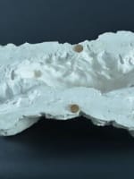 Ancienne statue sculpture en plâtre atelier étude nu féminin allongé maternité - Miniature 10