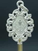 Superb religious medal, pendant communion chalice silver signed Adolphe Penin - Miniature 1