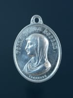 Rare religious Vachette medal pendant Virgin guardian angel sterling silver - Miniature 1