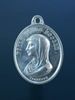 Rare religious Vachette medal pendant Virgin guardian angel sterling silver - Miniature 2