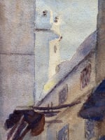 Ancien tableau école orientaliste Maroc Casablanca Médina Minaret animé signé - Miniature 3