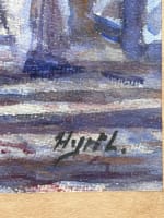 Ancien tableau école orientaliste Maroc Casablanca Médina Minaret animé signé - Miniature 6