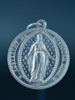 19thc silver religious medal, pendant Virgin Our lady of Fourviere signed Penin - Miniature 1