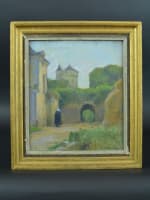 Tableau ancien paysage animé château La Voute Casemate Marie-Thérèse Duchateau - Miniature 8