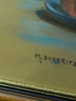 Tableau ancien nature morte bouquet de mimosas vase boule Clémentine Dorbritz 30 - Miniature 7