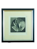 Ancienne gravure design tapisserie Jan Hladik Tchèque abstrait modern art - Miniature 2