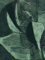 Ancienne gravure design tapisserie Jan Hladik Tchèque abstrait modern art - Miniature 4