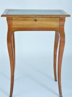 Ancienne table écritoire d'époque Louis XV bureau de dame cerisier mouluré XVIIIe - Miniature 1