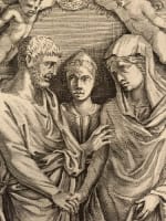 Ancienne gravure baptême de la Vierge Galleria Giustiniana del Marchese XVIIe - Miniature 1