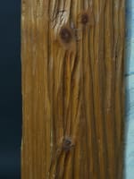 Grand tableau ancien paysage montagne chalet bois cadre trompe l'oeil Alpes - Miniature 9