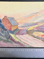 Ancienne aquarelle école Pyrénéenne Orientale Col du Pyumorens 1920 montagne - Miniature 5