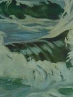 Tableau ancien paysage maritime bord de mer vague Bretagne marine signé Mathieu - Miniature 7