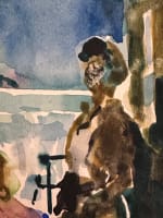 Ancien dessin nocturne fête bateau île illustration Jean Terles Art Déco - Miniature 3