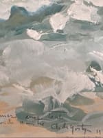 Dessin orientaliste ancien Oran Canastel la plage vague Charles de Gastyne 1930 - Miniature 4