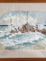 Dessin orientaliste ancien Oran Canastel la plage vague Charles de Gastyne 1930 - Miniature 8