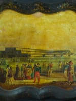 Ancien tableau peint tôle Exposition Universelle XIXe Chine Voyage Londres - Miniature 2